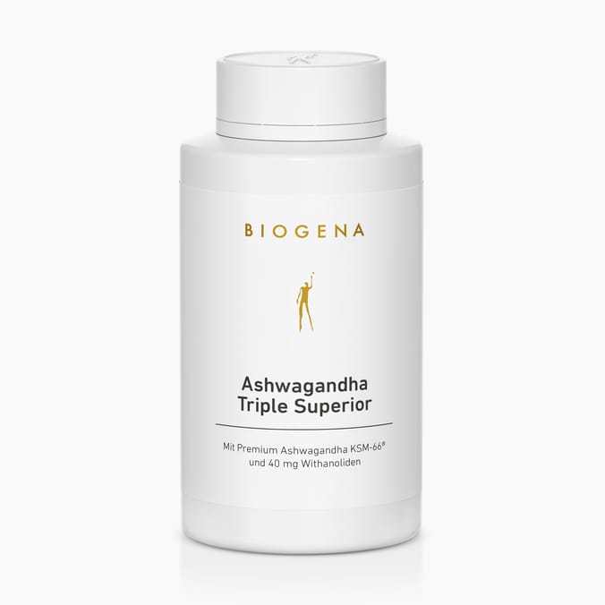 Biogena, Ashwagandha Triple Superior, Flasche, weiß, Mit Premium Ashwagandha KSM-66® und 40 mg Withanoliden
