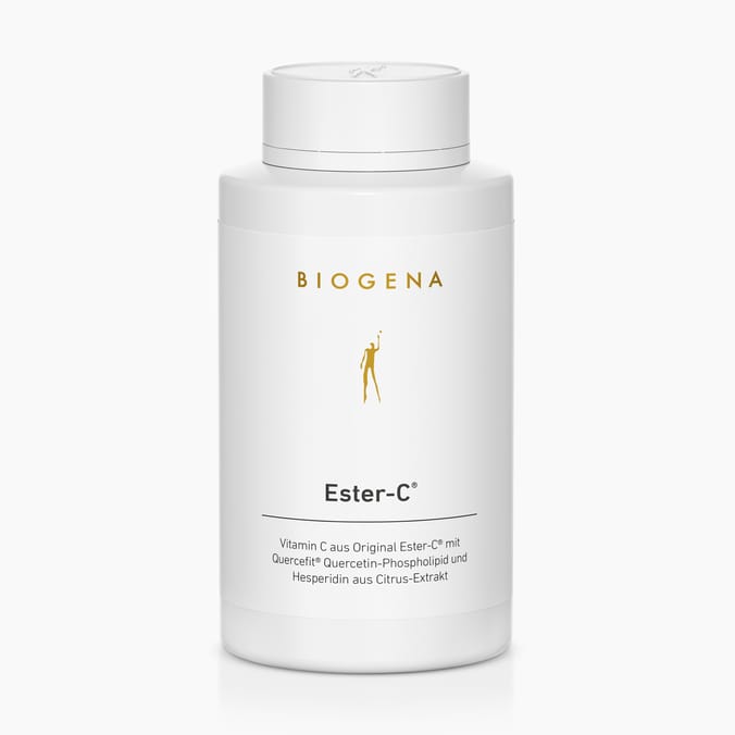 Ester-C® Gold Biogena, Ester-C®, Flasche, weiß, Vitamin C aus Original Ester-C® mit Quercefit® Quercetin-Phospholipid und Hesperidin aus Citrus-Extrakt