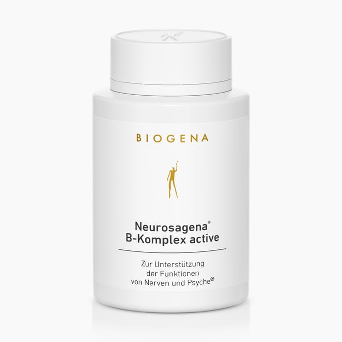 Neurosagena® Vitamin B-Komplex active Gold Biogena, Neurosagena® B-Komplex active, Flasche, weiß, Zur Unterstützung der Funktionen von Nerven und Psyche®
