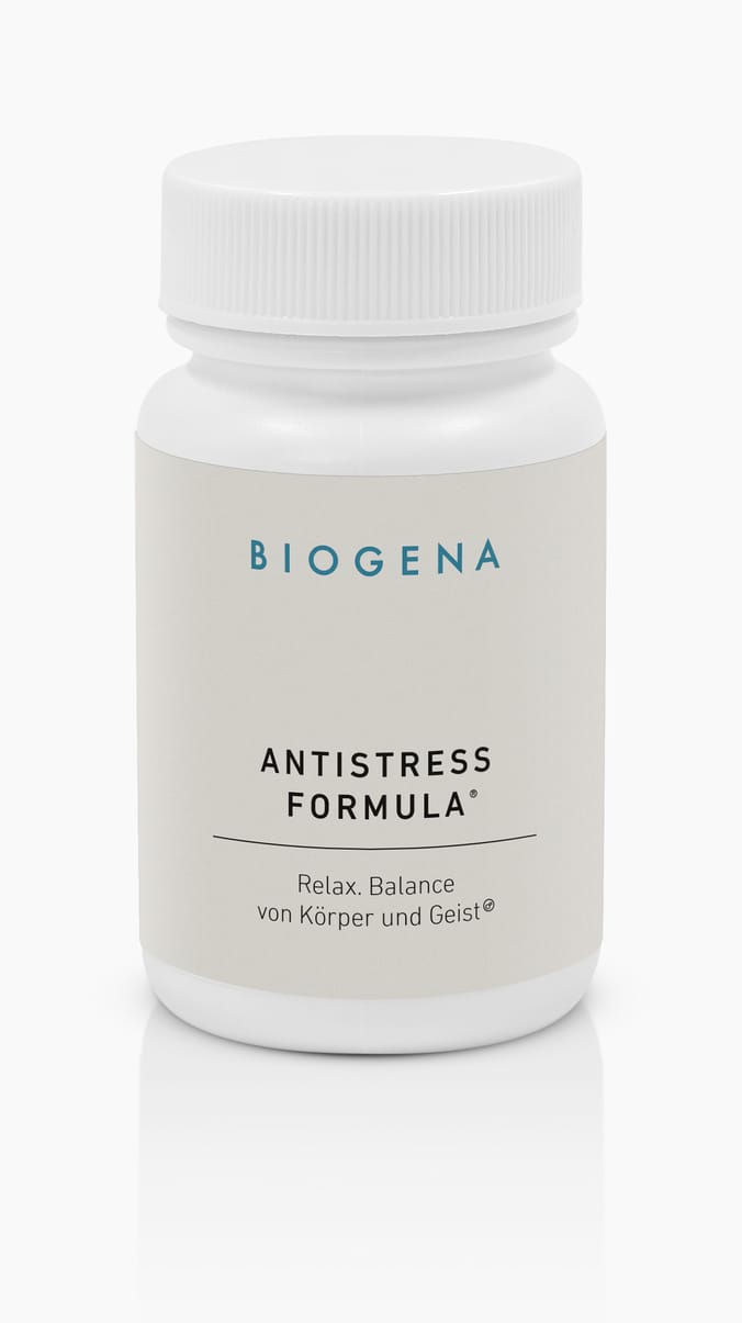 Biogena, ANTISTRESS FORMULA®, Bottiglia, bianco, Rilassarsi. Equilibrio di corpo e mente®
