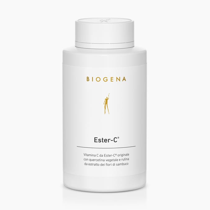 Biogena, Ester-C®, Bottiglia, bianco, Vitamina C da Ester-C® originale con quercetina vegetale e rutina da estratto dei fiori di sambuco