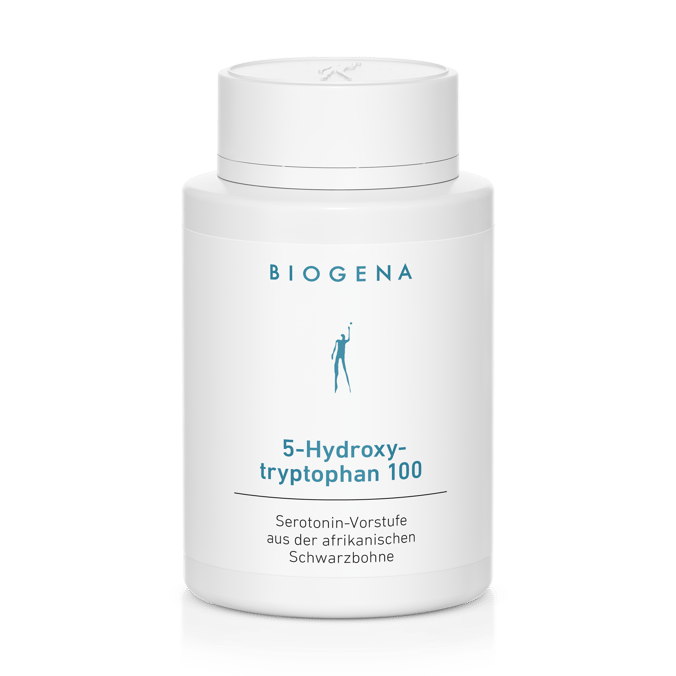 Biogena, 5-Hydroxy-tryptophan 100, Sticlă, alb, Precursor al serotoninei din fasolea neagră africană