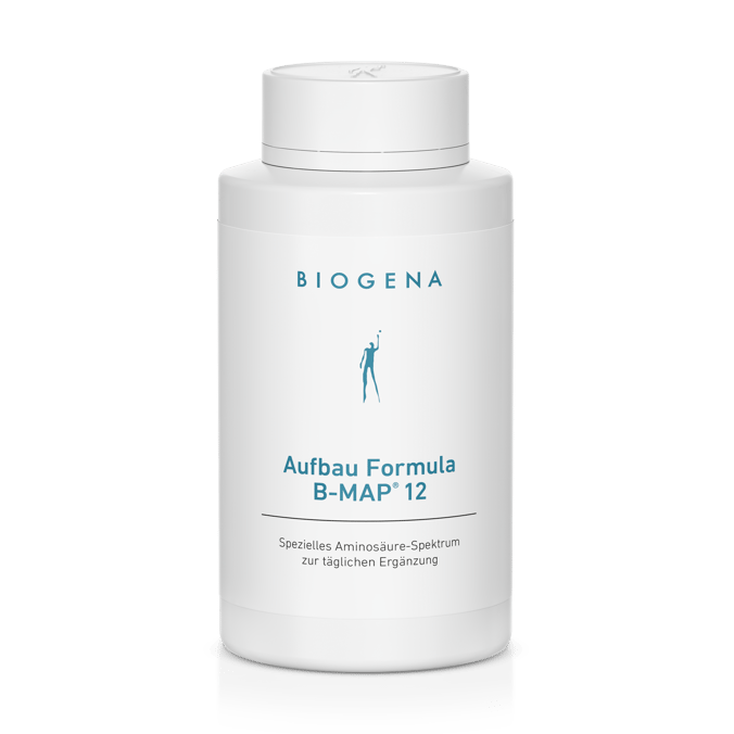 Biogena, Aufbau Formula B-MAP°12, Sticlă, alb, Spectru special de aminoacizi pentru suplimentarea zilnică