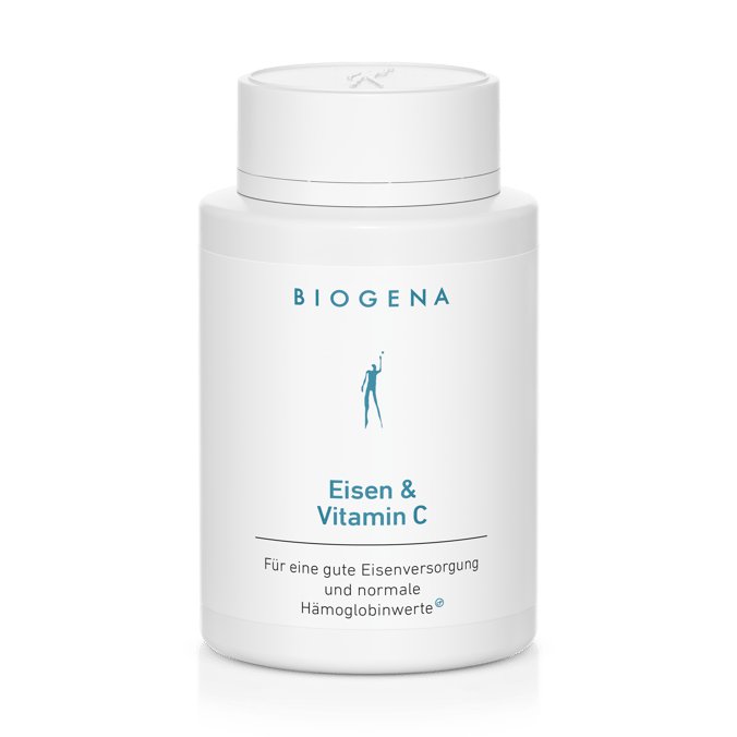 Biogena, Eisen & Vitamin C, Sticlă, alb, Pentru un aport bun de fier și valori normale ale hemoglobinei®