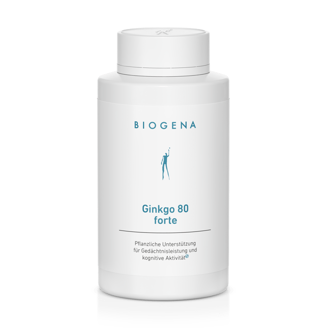 Biogena, Ginkgo 80 forte, Sticlă, alb, Sprijin vegetal pentru performanța memoriei și activitatea cognitivă®