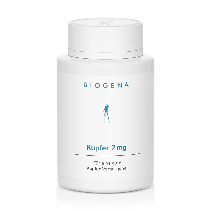 Biogena, Kupfer 2 mg, Sticlă, alb, Pentru un bun aport de cupru