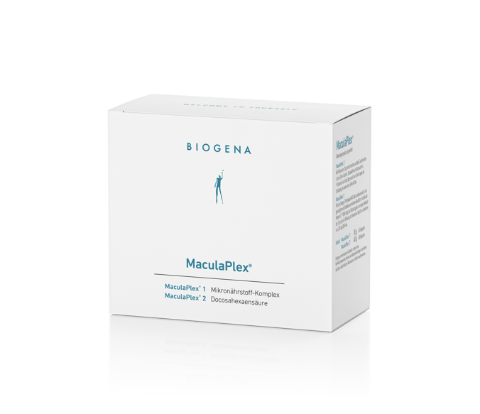 Biogena, MaculaPlex®, Cutie, alb, MaculaPlex® 1 complex de micronutrienți / MaculaPlex® 2 acid docosahexaenoic