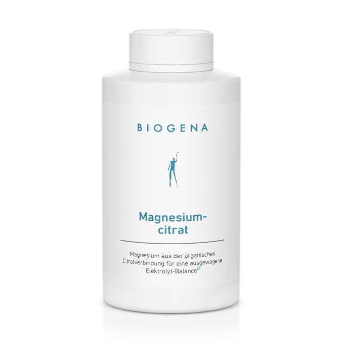 Biogena, Magnesium-citrat, Sticlă, alb, Magneziu din compusul organic de citrat pentru un echilibru electrolitic echilibrat®