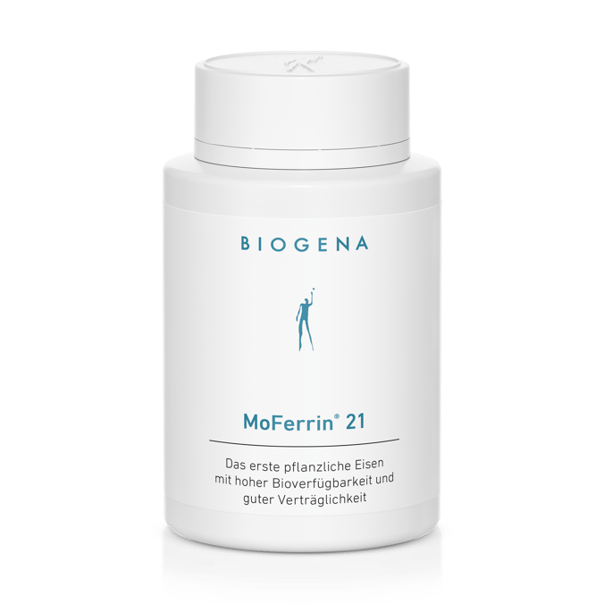 Biogena, MoFerrin® 21, Sticlă, alb, Primul fier vegetal cu biodisponibilitate ridicată și tolerabilitate bună