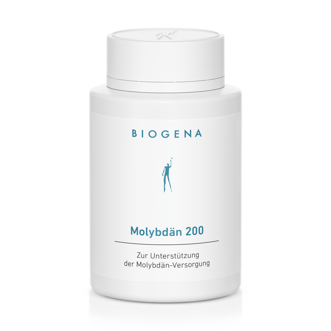 Biogena, Molybdän 200, Sticlă, alb, Pentru susținerea aportului de molibden