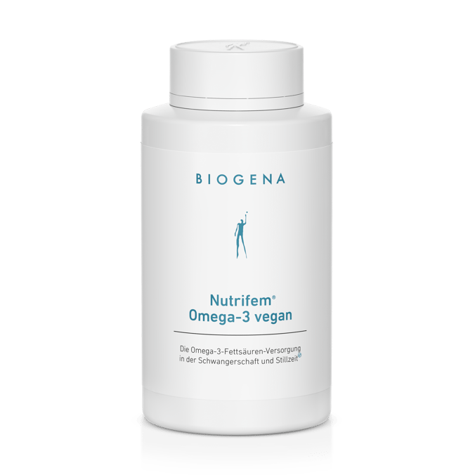 Biogena, Nutrifem® Omega-3 vegan, Sticlă, alb, Aportul de acizi grași Omega-3 în timpul sarcinii și alăptării®