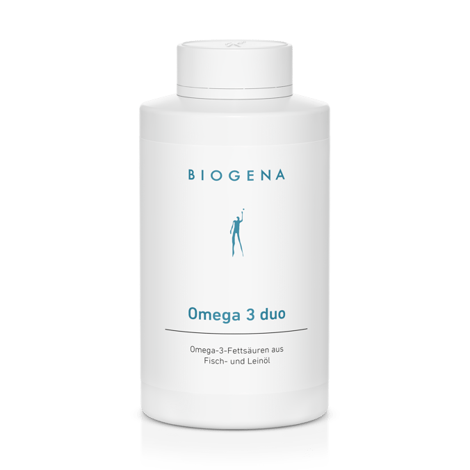 Biogena, Omega 3 duo, Sticlă, alb, Acizi grași omega-3 din ulei de pește și de in
