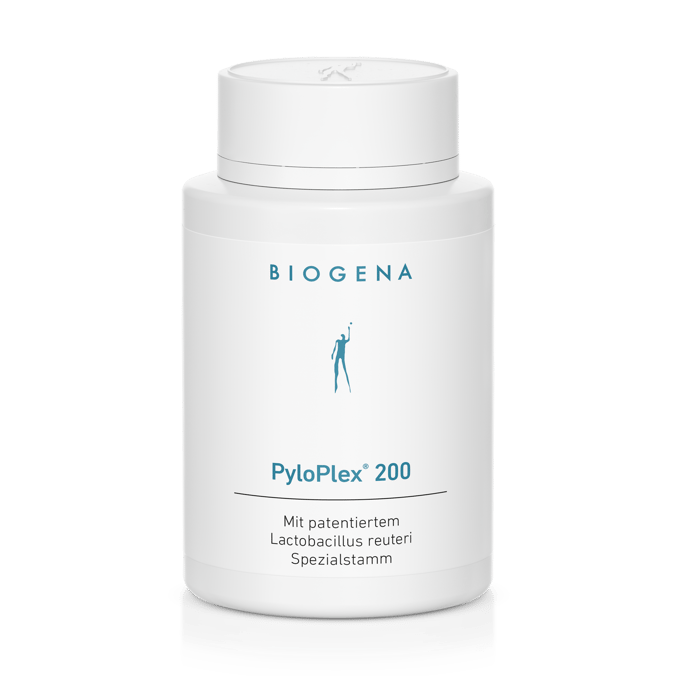 Biogena, PyloPlex® 200, Sticlă, alb, Cu tulpină specială brevetată de Lactobacillus reuteri