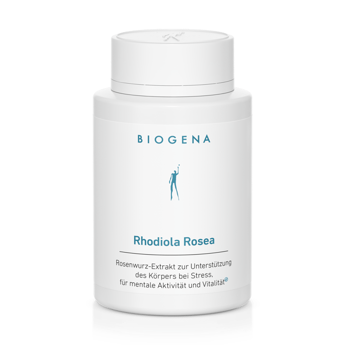 Biogena, Rhodiola Rosea, Sticlă, alb, Extract de rădăcină de trandafir pentru susținerea corpului în stres, pentru activitate mentală și vitalitate®