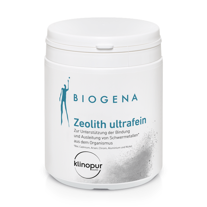 Biogena, Zeolith ultrafein, Borcan, alb, Pentru susținerea legării și eliminării metalelor grele* din organism *Plumb, cadmiu, arsen, crom, aluminiu și nichel.