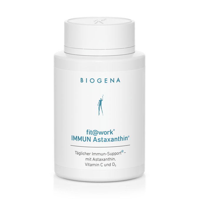 Biogena, fit@work® IMMUN Astaxanthin®, Sticlă, alb, Suport imunitar zilnic® – cu astaxantină, vitamina C și D3