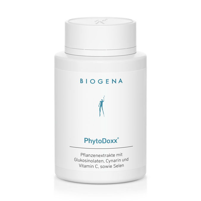 Biogena, PhytoDoxx®, Sticlă, alb, Extracte de plante cu glucozinolați, cinarină și vitamina C, precum și seleniu