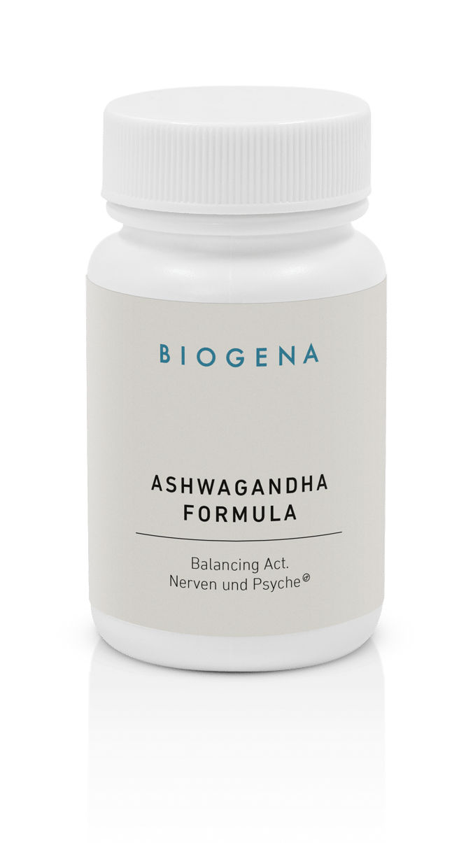 Biogena, ASHWAGANDHA FORMULA, Sticlă, alb, Act de echilibru. Nervi și psihic®