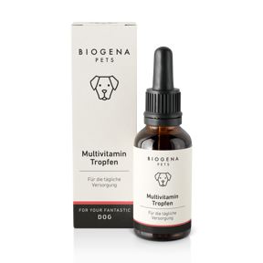 biogena_pets_multivitamin_tropfen_fuer_die_tgliche_versorgung_in_brauner_glasflasche_mit_pipette_und_weisser_verpackung_mit_schwarzer_schrift_und_hundesymbol