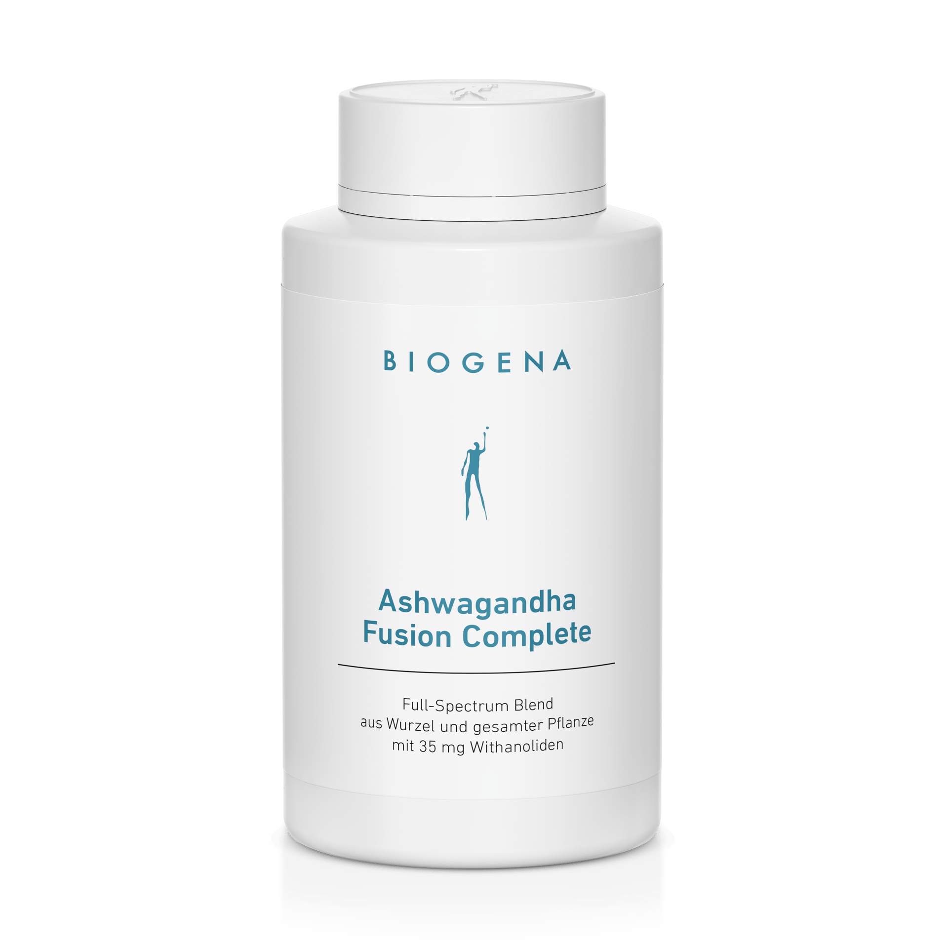 Biogena, Ashwagandha Fusion Complete, Flasche, weiß, Full-Spectrum Blend aus Wurzel und gesamter Pflanze mit 35 mg Withanoliden