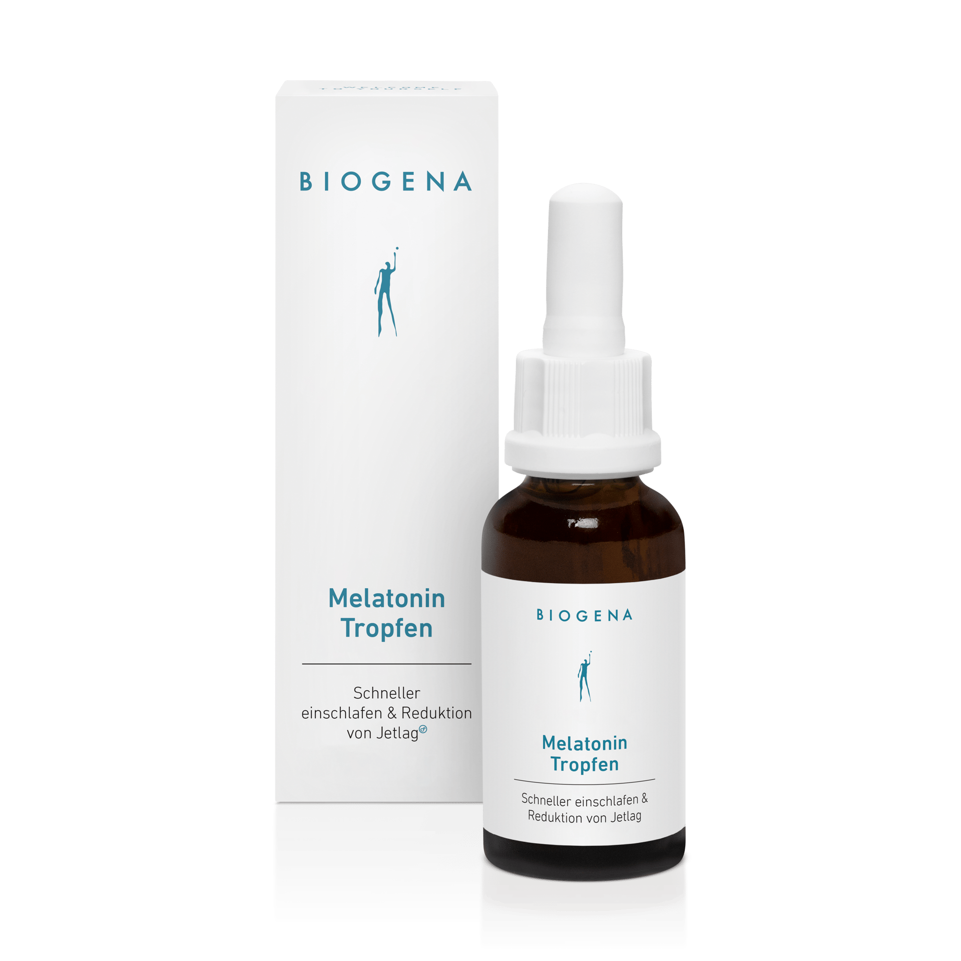 Biogena, Melatonin Tropfen, Flasche, weiß, Schneller einschlafen & Reduktion von Jetlag