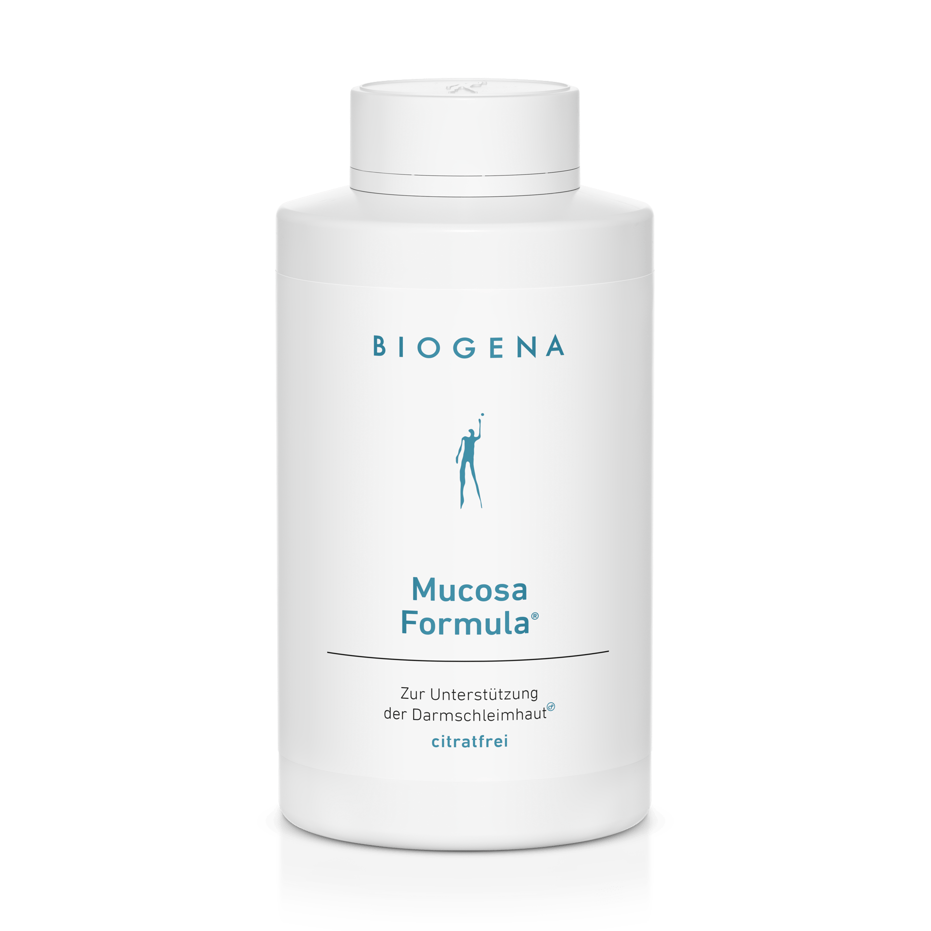 Biogena, Mucosa Formula®, Bouteille, blanc, Pour soutenir la muqueuse intestinale® sans citrate