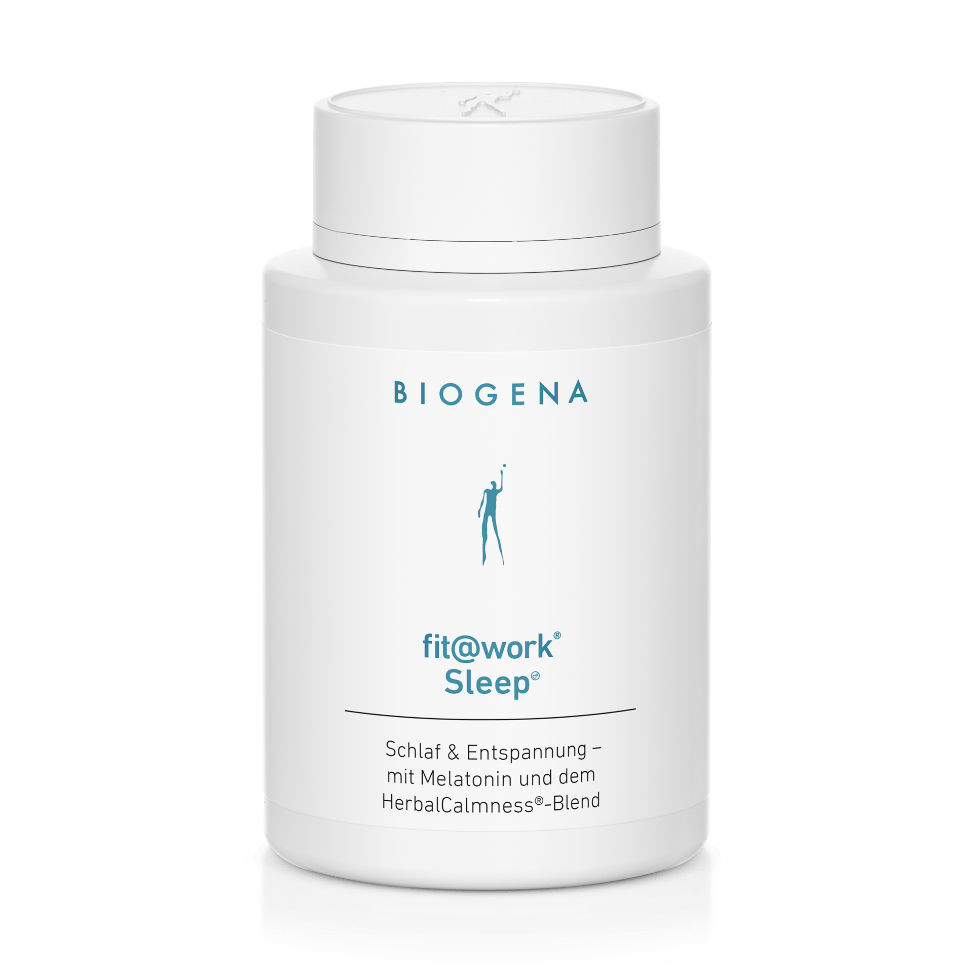 Biogena, fit@work® Sleep®, Flasche, weiß, Schlaf & Entspannung – mit Melatonin und dem HerbalCalmness®-Blend
