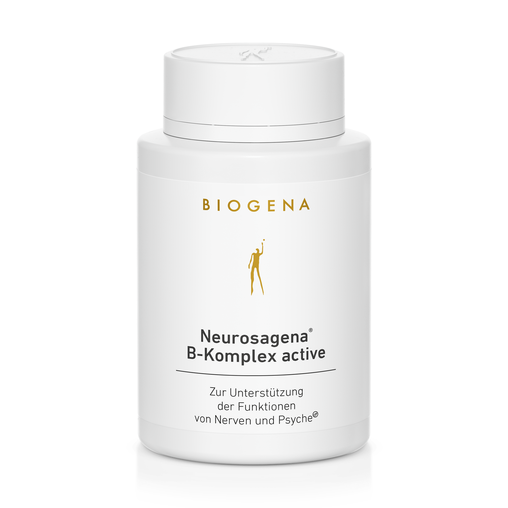 Biogena, Neurosagena® B-Komplex active, Bottle, white, To support the functions of nerves and psyche®