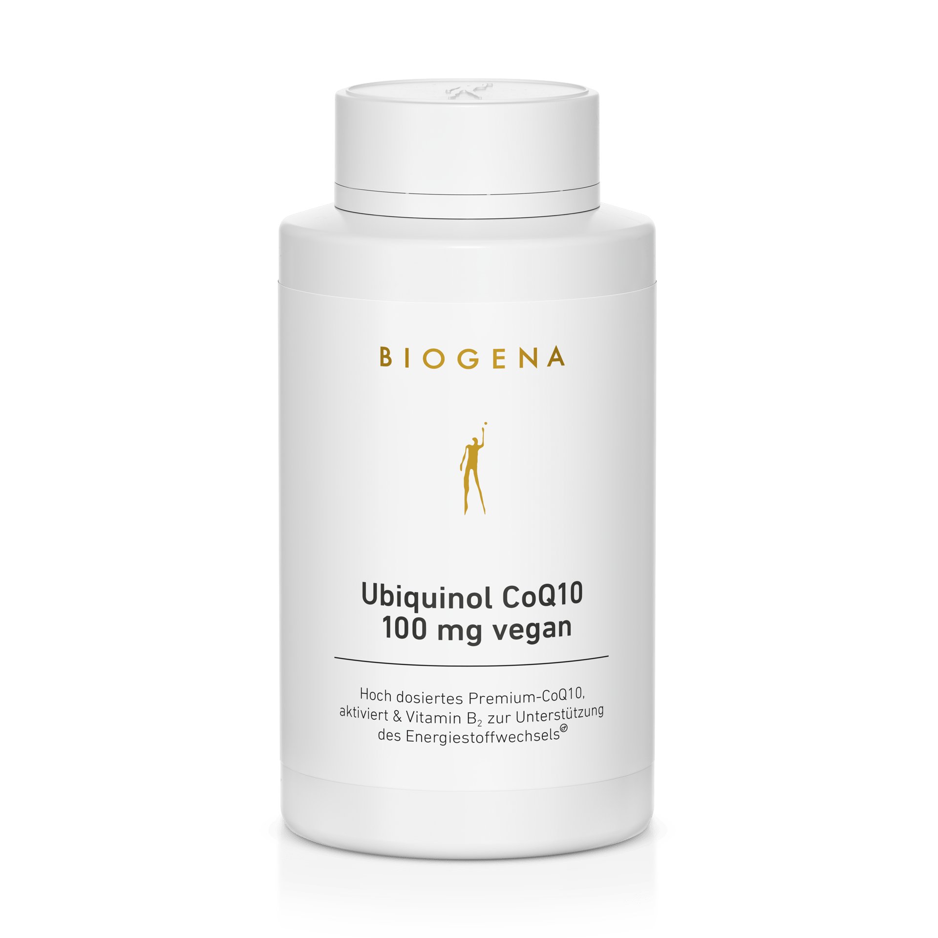 Biogena, Ubiquinol CoQ10 100 mg vegan, Butelka, biały, Wysoko dawkowane Premium-CoQ10, aktywowane i witamina B2 dla wsparcia metabolizmu energetycznego®