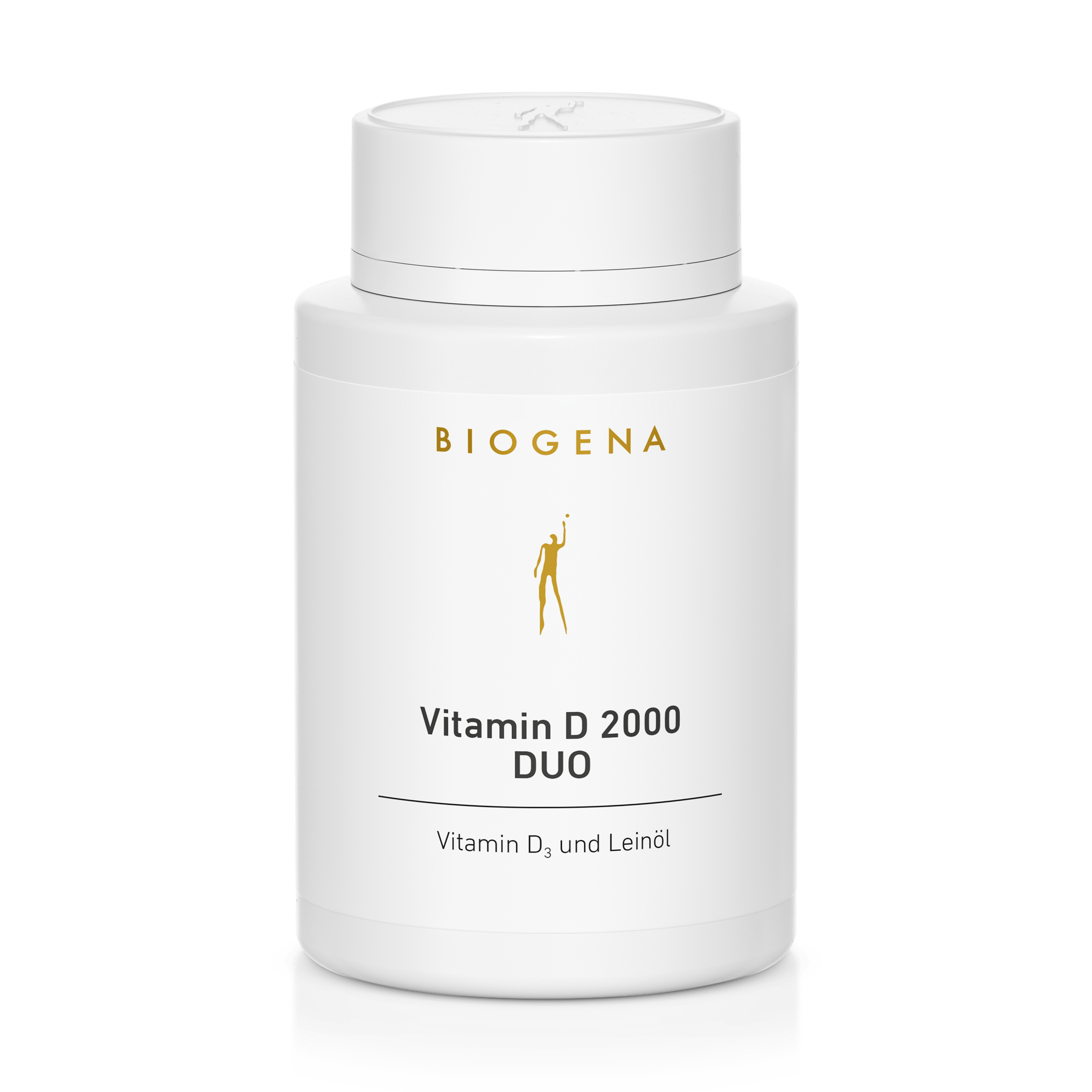 Biogena, Vitamin D 2000 DUO, Bottiglia, bianco, Vitamina D₃ e olio di lino