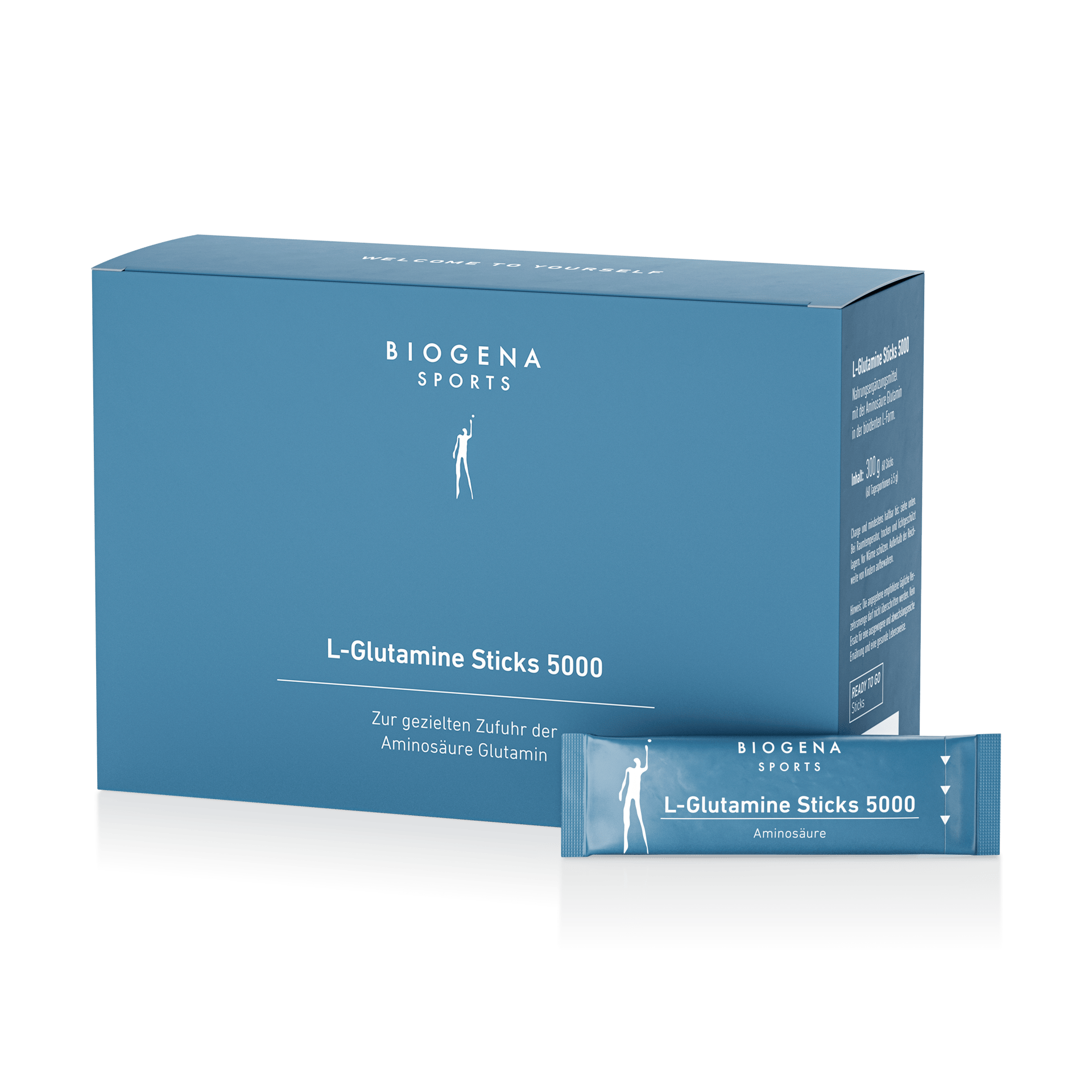 Biogena Sports, L-Glutamine Sticks 5000, Sachet, petrol, For targeted intake of the amino acid glutamine