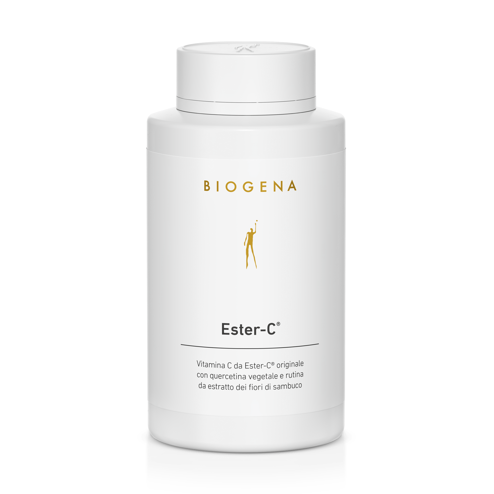 Biogena, Ester-C®, Bottiglia, bianco, Vitamina C da Ester-C® originale con quercetina vegetale e rutina da estratto dei fiori di sambuco